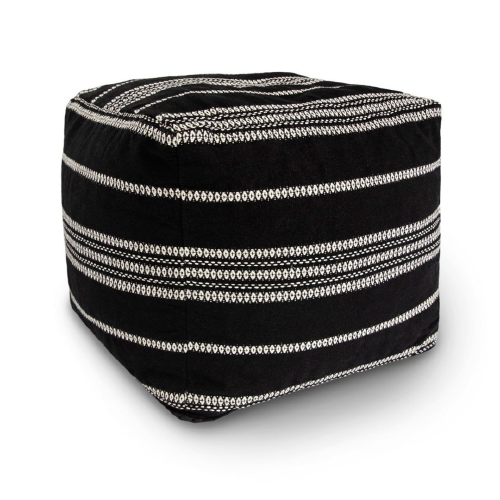 Barcelona Pouf With Black Stripes