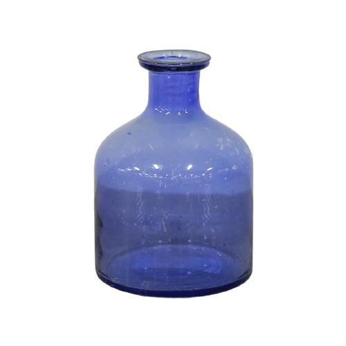 Small Blue Glass Bottle Vase