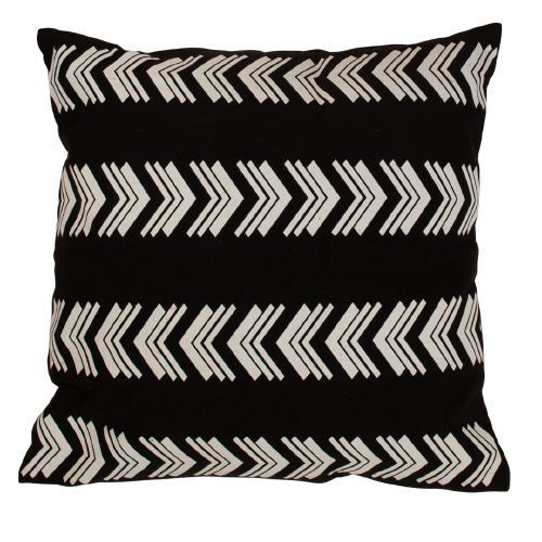 18x18 Pre-Stuffed Black and White Chevron