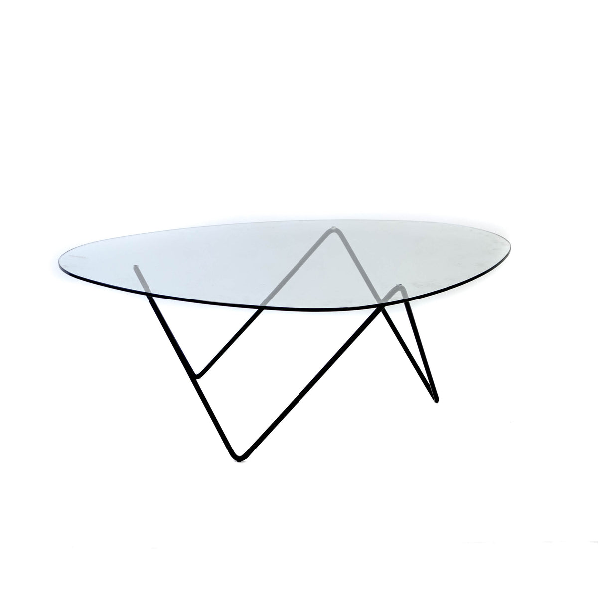 Pedrera Glass Top Black Frame Coffee Table