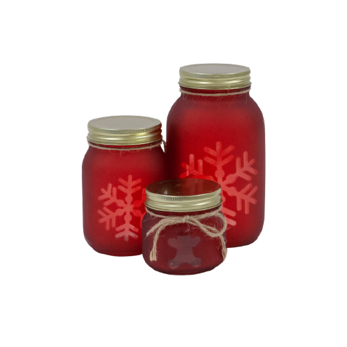 Christmas - Assorted Red Glass Jar