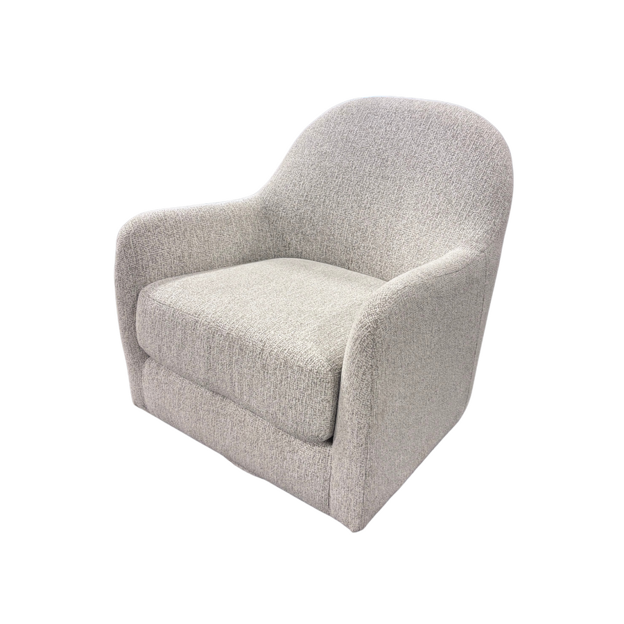 Swivel Upholstered in Textured Light Grey Accent Chair