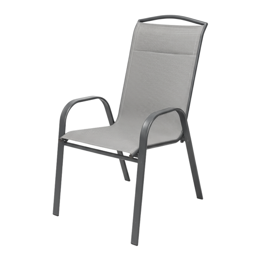 Light Mesh Stackable W/ Grey Patio Dining Chair