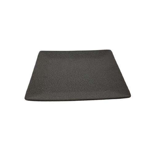 Plate - Dinner Square Dark Grey w/Black Rim