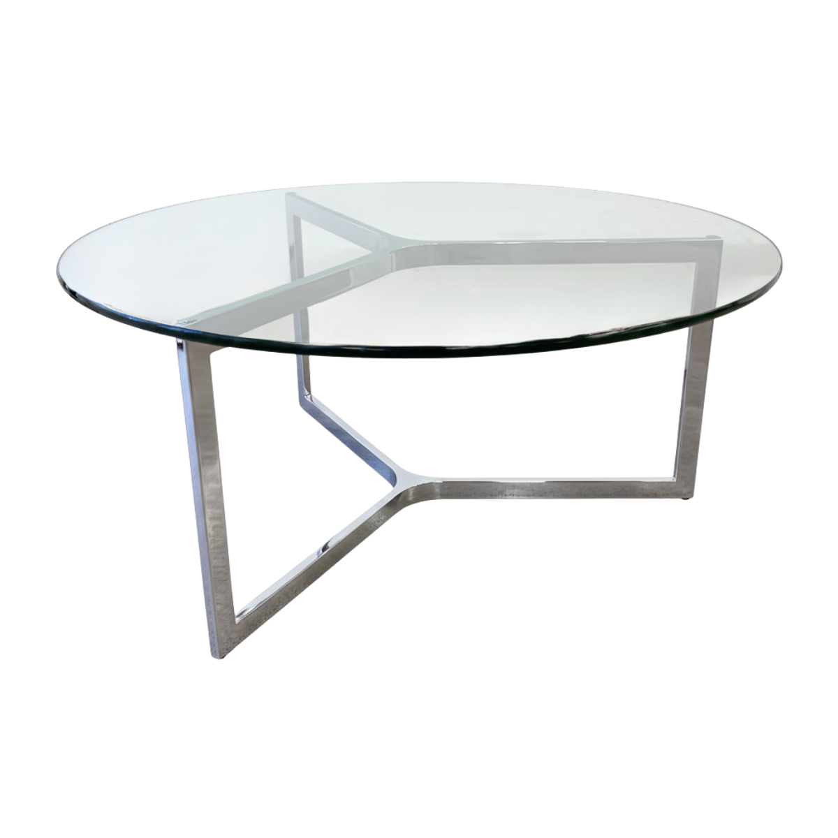 Coffee Table Round 3 Supports Chrome Base