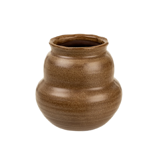 Small Brown Ceramic Boule Vase
