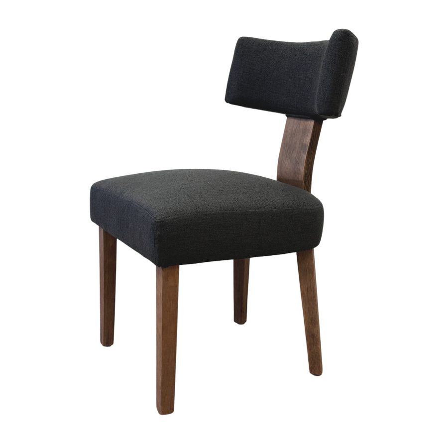 Dark Grey Linen Fabric with Hardwood Frame Accent Chair