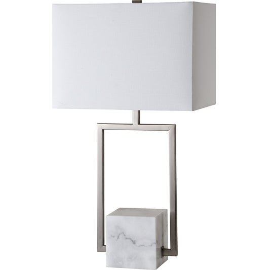 Bucannan Silver White Marble Table Lamp