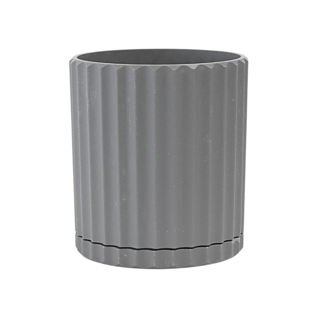 Grey Ribbed Demi Six Planter - Small