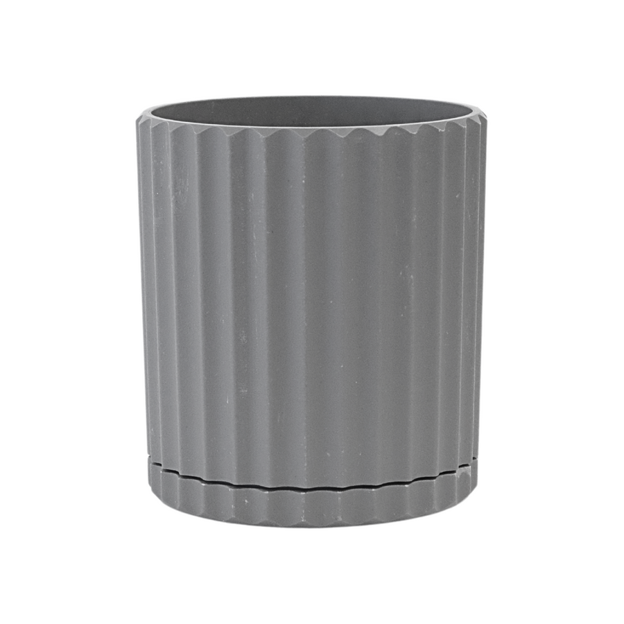 Grey Ribbed Demi Six Planter - Small