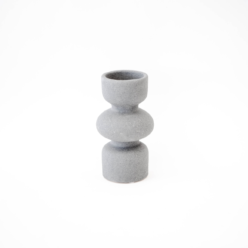 Stoneware Taper Blue & Grey Candle Holder