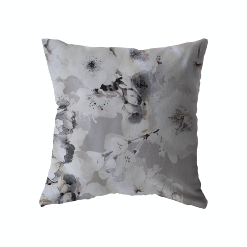 18x18 - Grey Floral Velvet