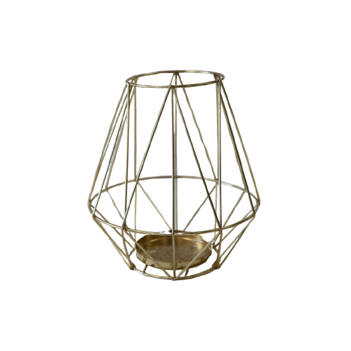 Candle Holder - Decorative Diamond Gold