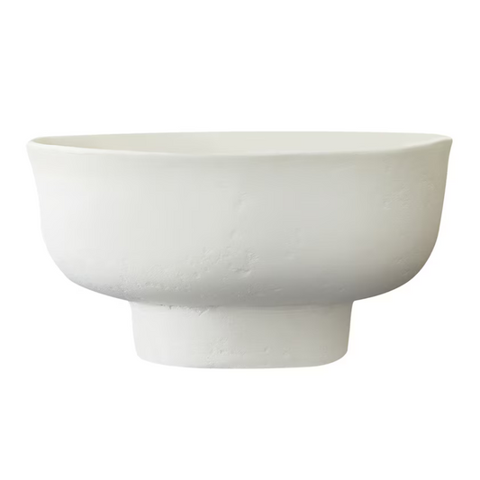 White Paper Mache Bowl Medium