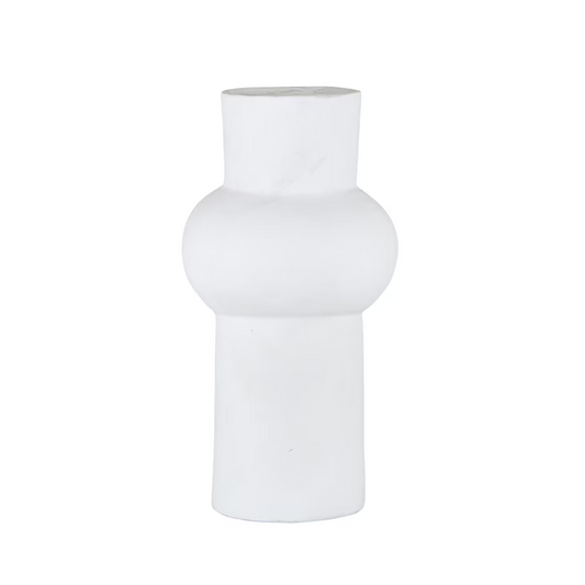 White Paper Mache Column Vase Medium