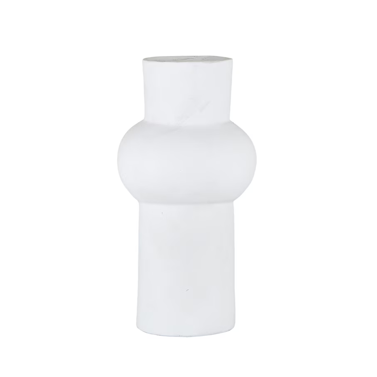 White Paper Mache Column Vase Medium