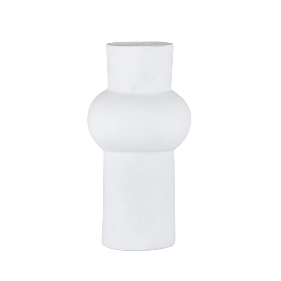 White Paper Mache Column Vase Medium