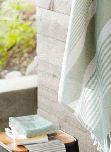 Bath - Turkish Green Stripe