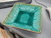 Bowl - Square Peacock Pattern Green Blue