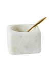 Bowl - Marble Square w/ Brass Spoon