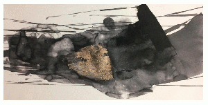 Art - Black Gesture I Large 60" X 30" CLEARED