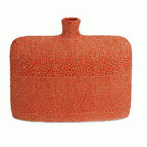 Short Isla Orange Croc Skin Vase