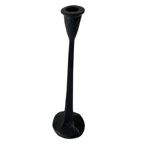 Small Black Cast Iron Taper Holder 11.5"