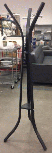 Coat Rack - Black Silver Knobs w/shelf
