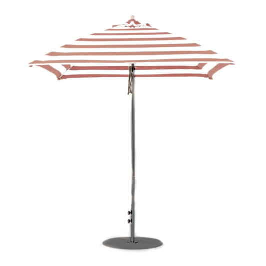 Outdoor Umbrella - White & Salmon Stripes