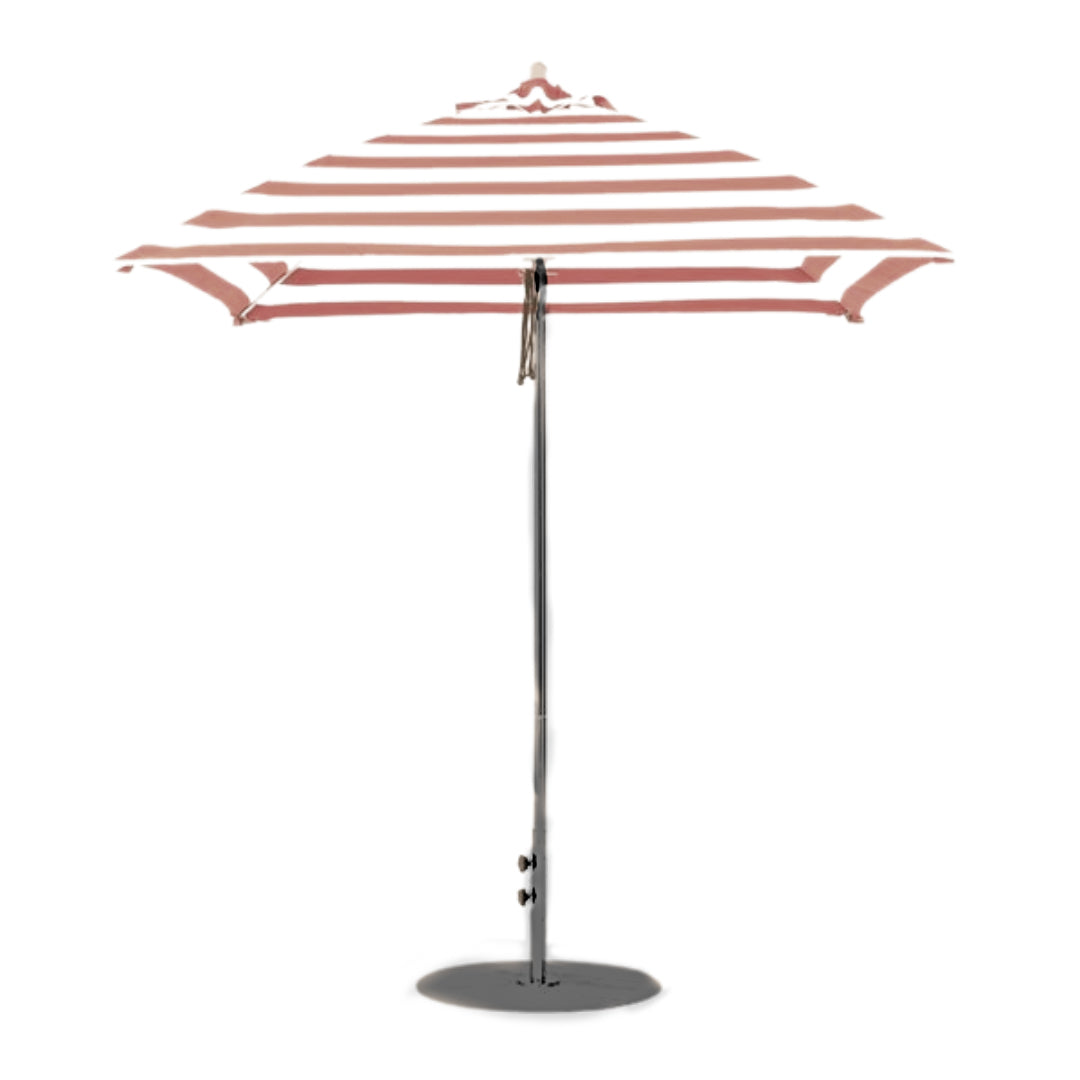 Outdoor Umbrella - White & Salmon Stripes
