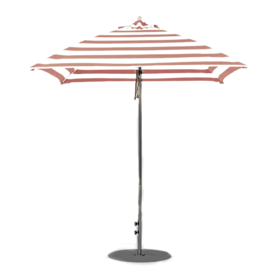 Outdoor Umbrella - White & Salmon Stripes