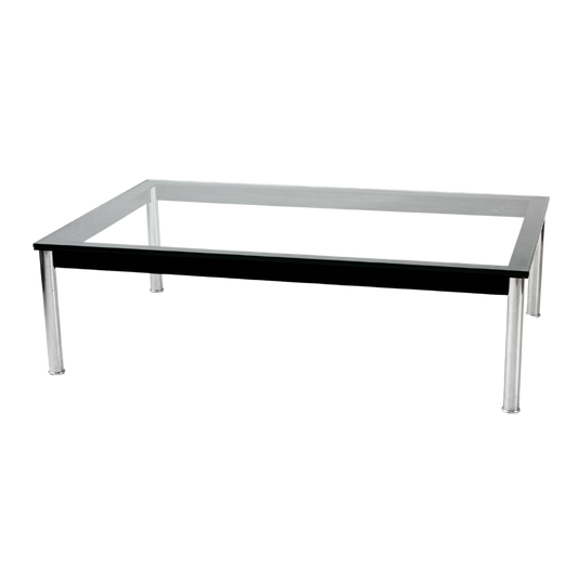 Glass and Chrome Corbusier Coffee Table