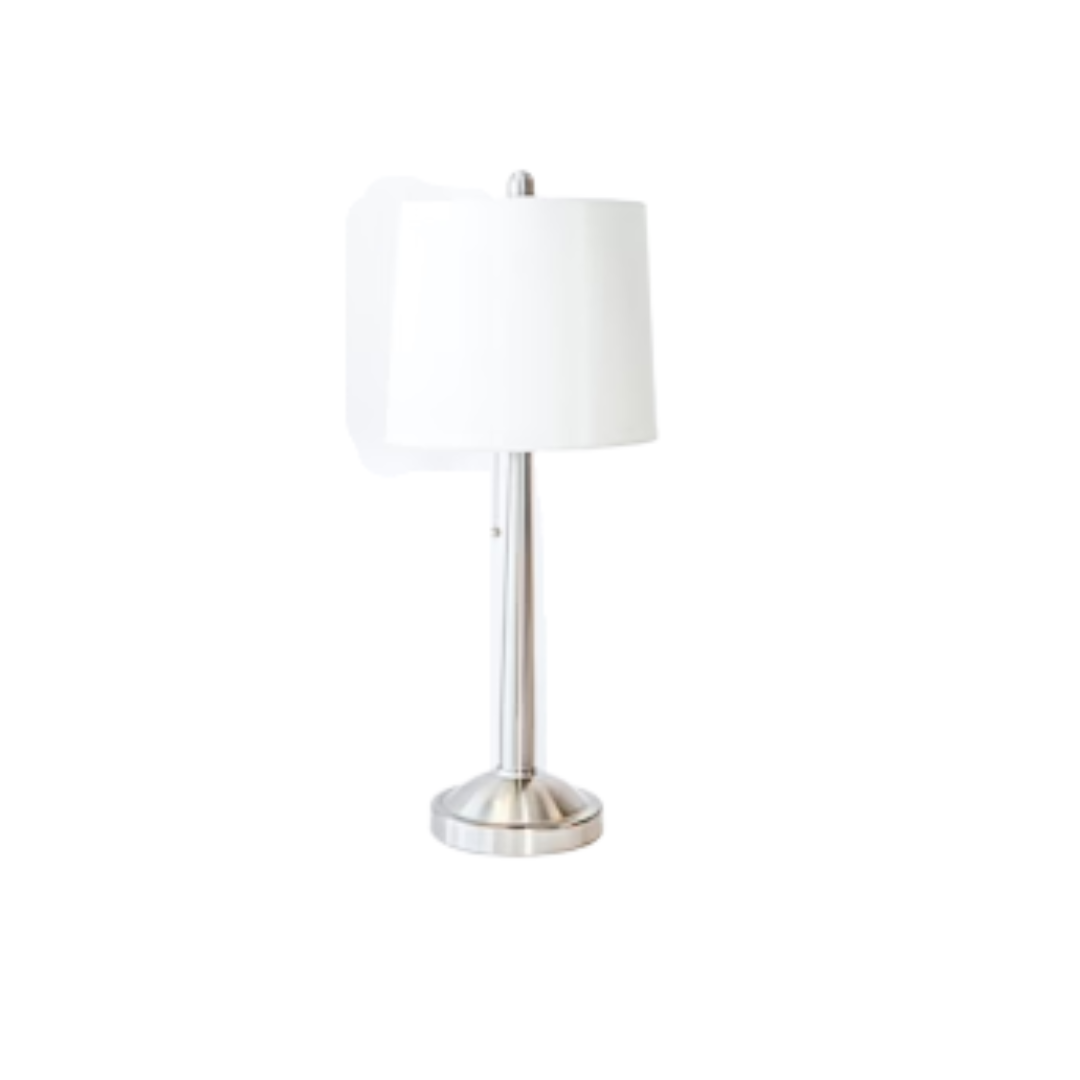 Table Lamp - Column Tapered Brushed Chrome