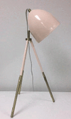 Table Lamp - Tripod Pink w/ Bronze Legs
