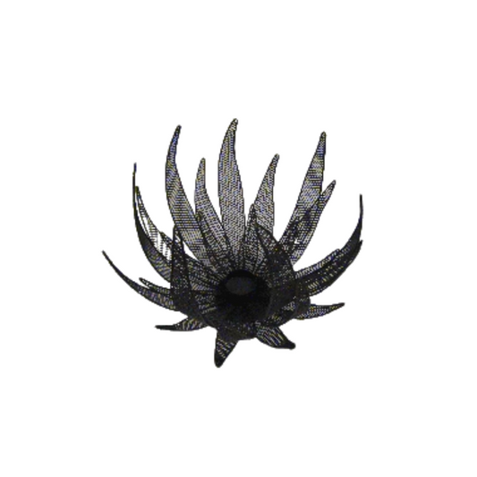 Candle Holder - Metal Mesh Flower Brown