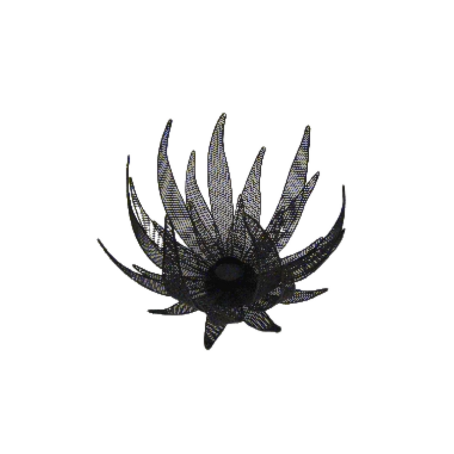 Candle Holder - Metal Mesh Flower Brown