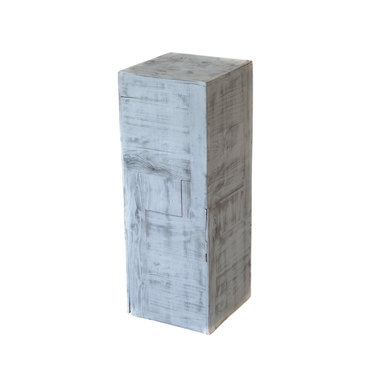 End Table - Pedestal - Box Crate 12x31 White Wash