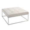 Square Leather Tufted White