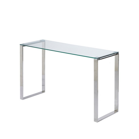 Console - Gem Glass Top Chrome Legs