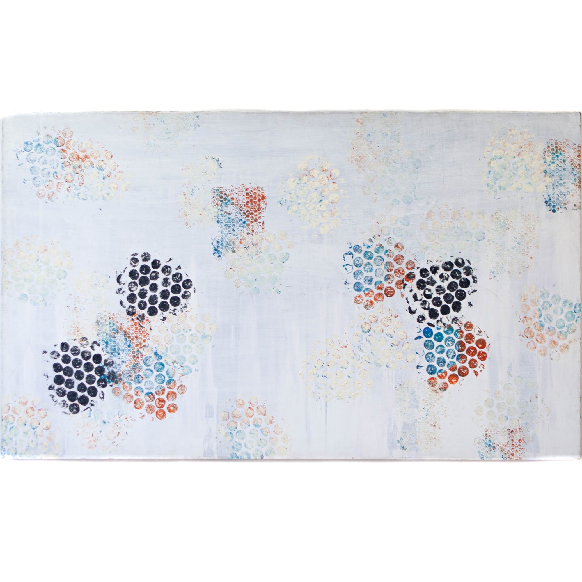 Art - Original Bubble Blue Orange Large 60" X 36" CLEARED