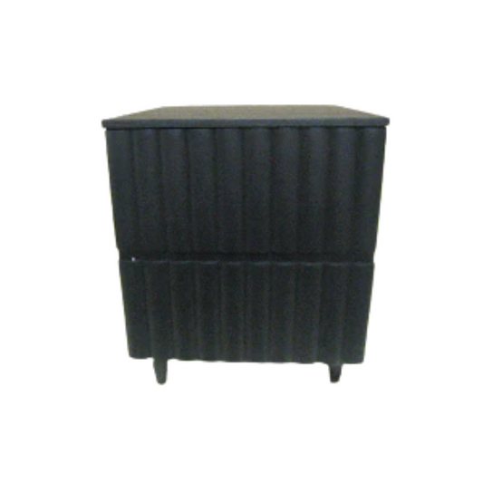 Nightstand -  Hazel Two Drawer Small Black
