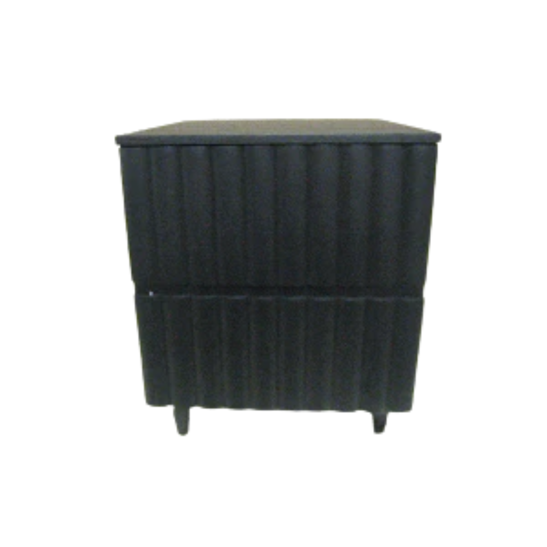 Nightstand -  Hazel Two Drawer Small Black