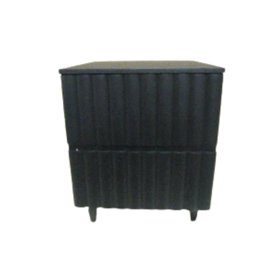 Nightstand -  Hazel Two Drawer Small Black