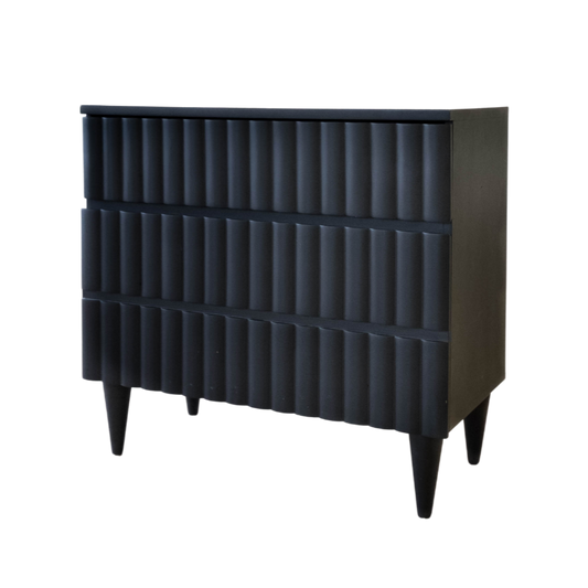 Nightstand -  Hazel Two Drawer Large Black