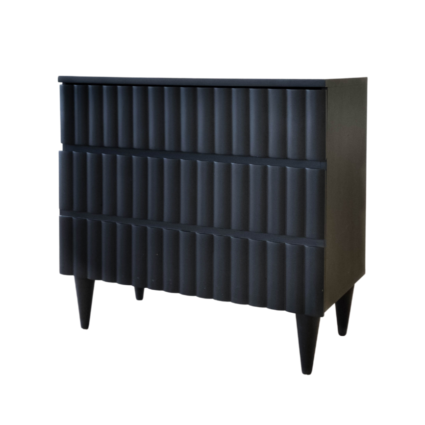 Nightstand -  Hazel Two Drawer Large Black