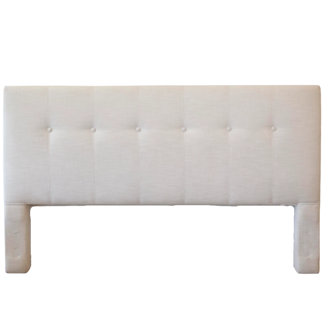 Headboard - King Lyon Tufted Cream Linen