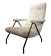 Accent Chair - Retro Lounge Light Grey Tweed w/ Black Legs