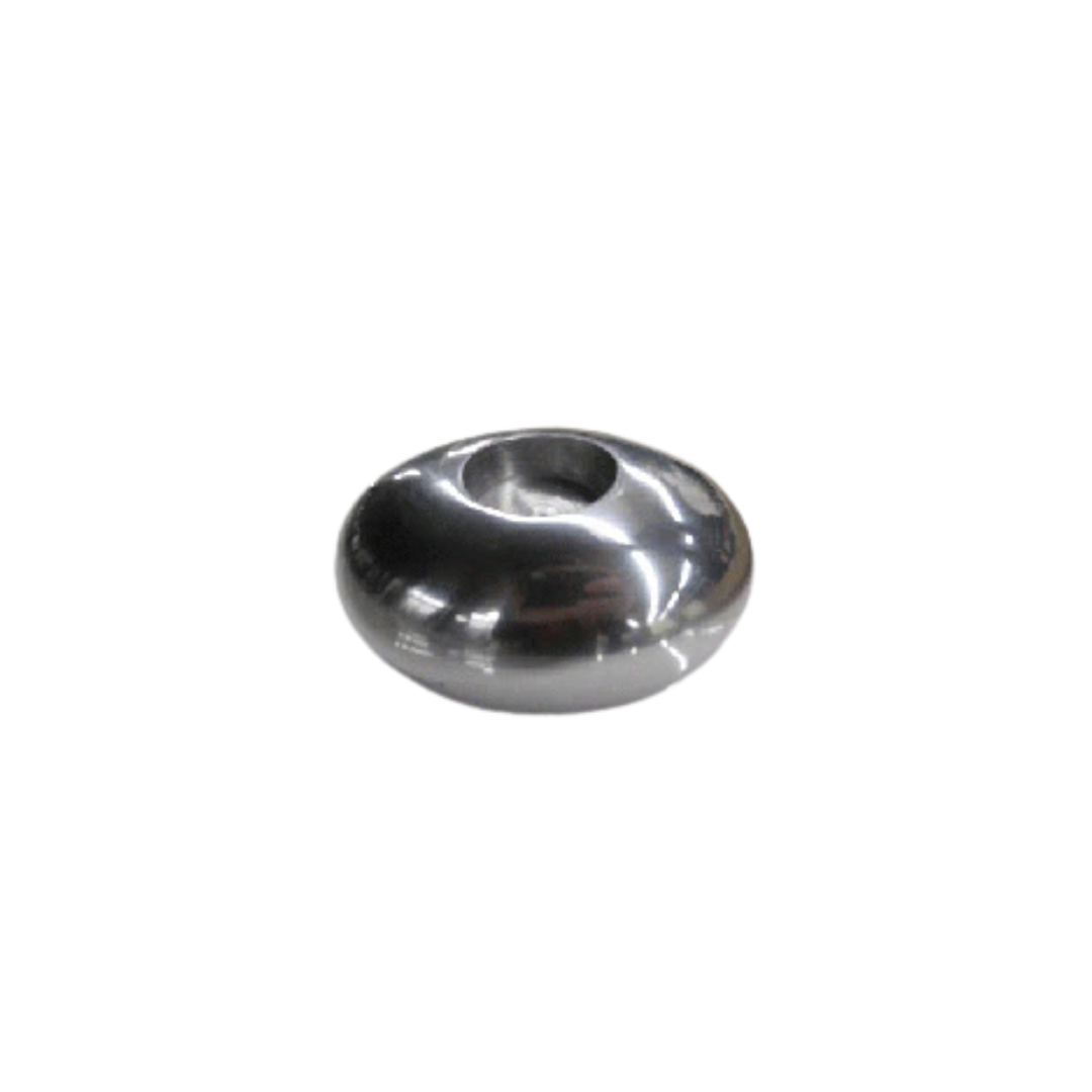 Candle Holder - Large Stone Chrome
