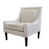 Accent Chair - Swoop Greek Fret Pattern Grey White