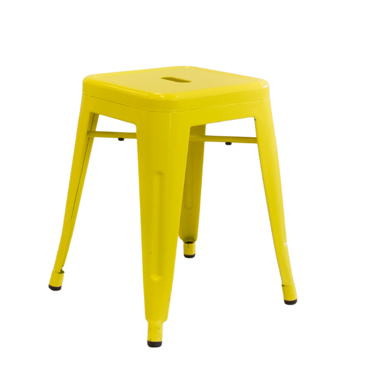 Stool - Retro Metal Yellow Short